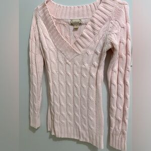 Baby Pink Cable Knit Sweater